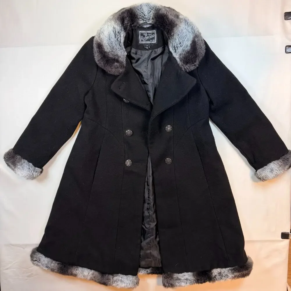 Rothschild Girls Black Faux Wool Dress